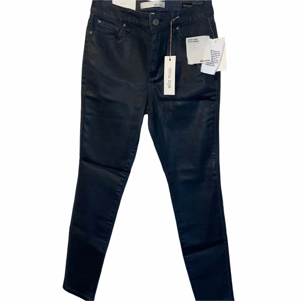 NWT! Ella Moss Slate Blue Coated High Rise Skinny Ankle - Picture 4 of 6